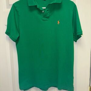 Ralph Lauren Men's Polo Shirt in Preppy Green Orange Horse
